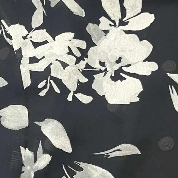 Coldwater Creek Reversable Floral Polka Dot Fit & Flare Dress Sleeveless Size PS - Picture 9 of 9